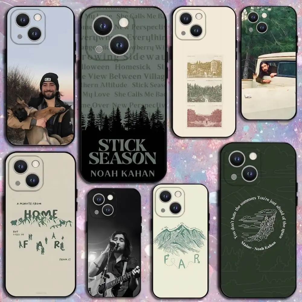 

Noah Kahan Stick Season Phone Case For iPhone 16,15,14,13,12,11 Plus,Pro Max,XS,X,XR,SE,Mini,8,7,Soft Silicone Black Cover