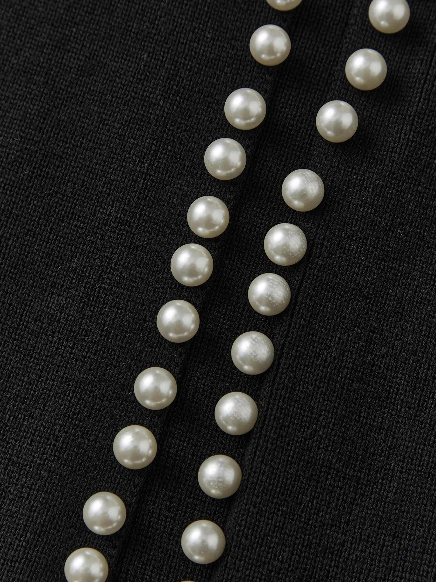 

Женский зимний теплый вязаный кардиган, свитер, пальто с длинными рукавами и открытой передней частью, украшенный жемчугом, повседневный трикотаж, пуловер