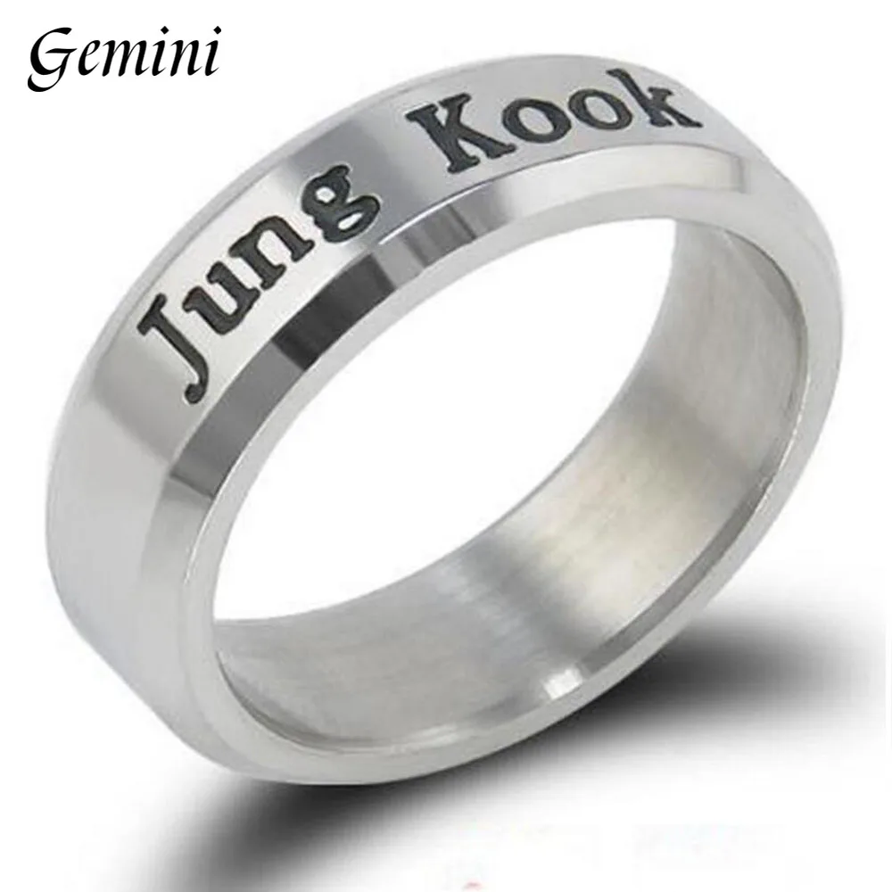ARMY Jung Kook J-HOPE Jimin Jin Rap Monst SUGA V Rm Rhinestone Titanium Steel Finger Ring Original Kpop Jewelry Gifts Inner 18mm