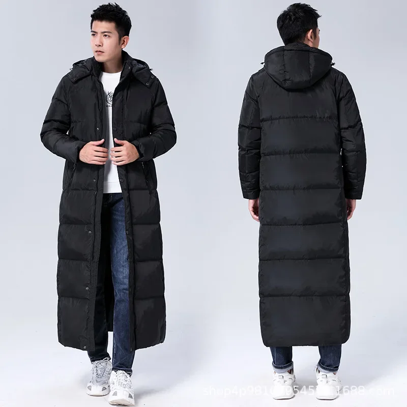 Winter Long To Ankle White Duck Down Jacket for Men and Women 2023 Thickened Warm Down Jackets Black Hooded Coat Пуховик Мужской