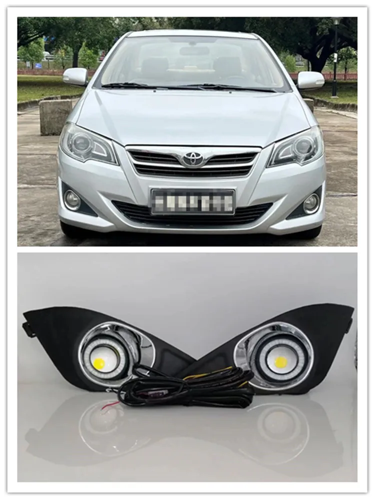 

LED Fog Lights Assembly For Toyota Corolla EX 2013 2014 2015 2016 Front Bumper Fog lamp Replacement Angel Eye Daylight Kits