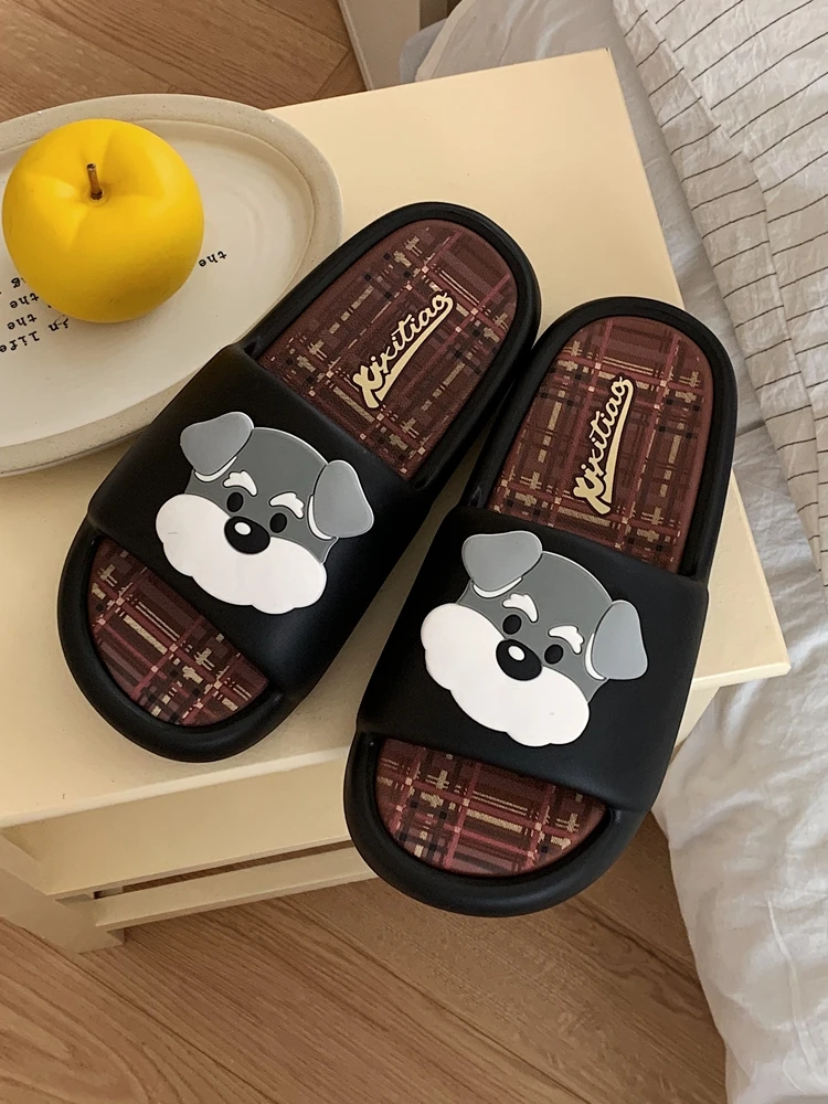 Large Size 46 47 Casual SlipperCute Little Dog Slippers For Men And Women Summer Wear Non Slip Soft Soled Sandals For Outdoor