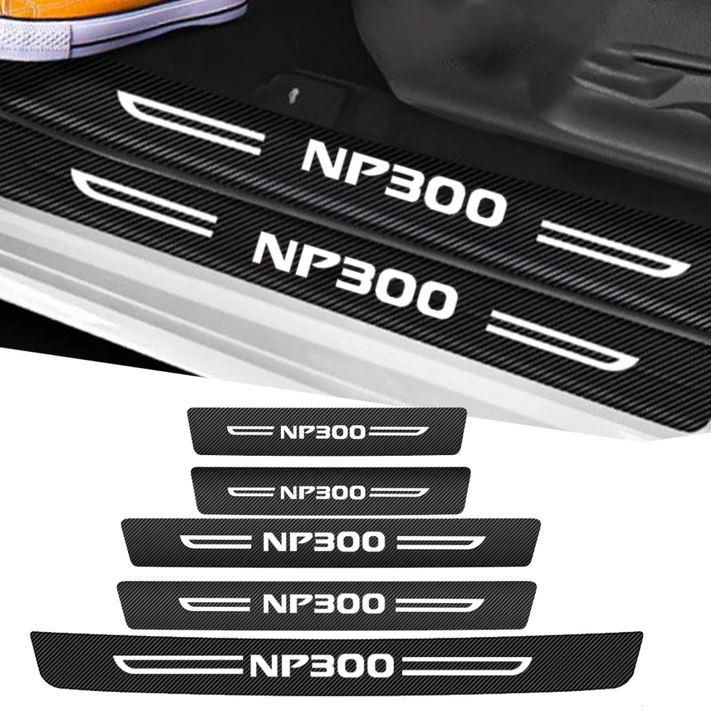 Car Door Sill Decals for Nissan NP300 Rear Trunk Bumper Carbon Fiber Water Proofing Protective Tape Interior Durable Stickers