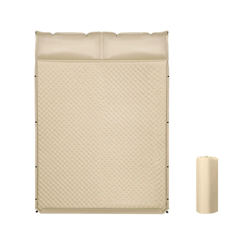 

Soft Inflatable Camping Mattress with Integrated Pillow Snap Fastener Splicing Wave Surface for Comfortable Outdoor Travel B