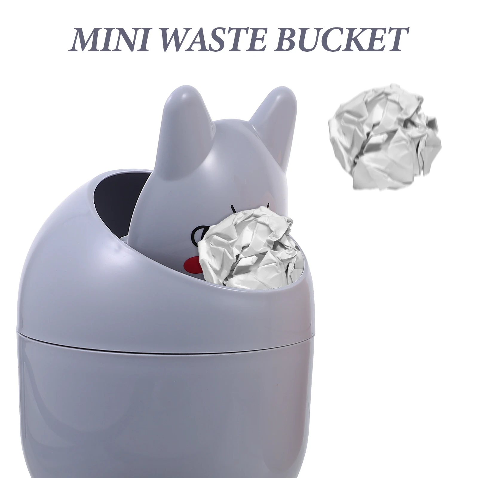 

2pcs Mini Trash Can Nordic Style Desktop Waste Bin Cute Garbage Container For Office Home Bedroom Space-Saving Foldable Cartoon