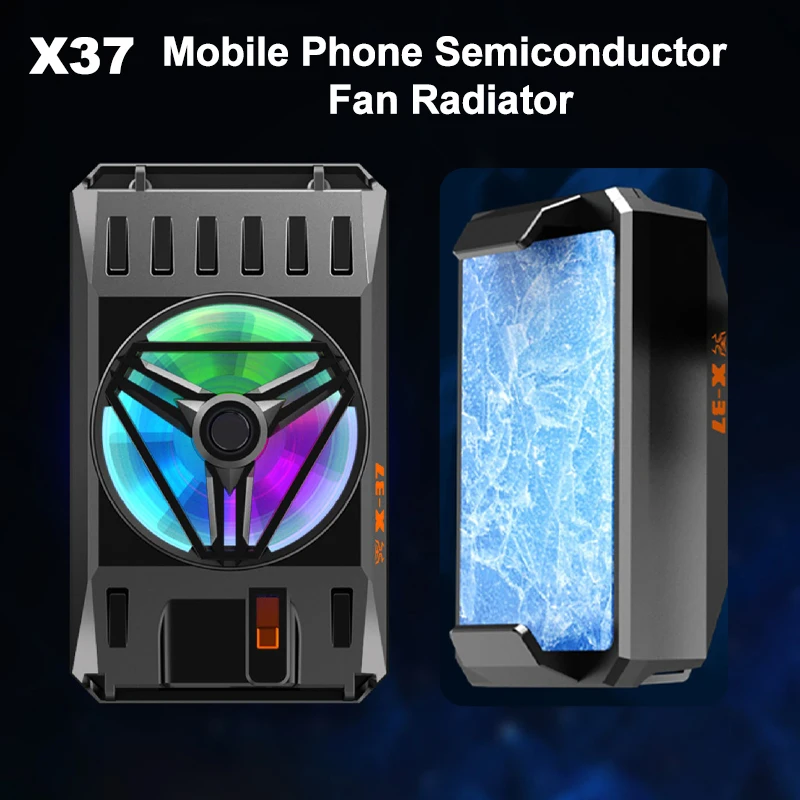 X37 Mobile Phone Turbine Icing Semiconductor Fan Radiator Back-clip  Game Cooler for IOS Samsung Xiaomi Universal Cool Heat Sink