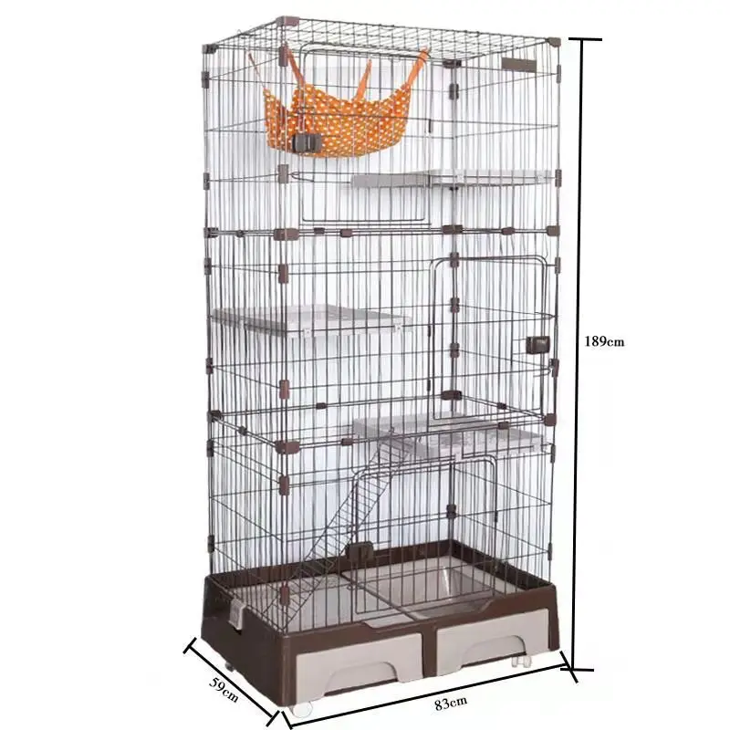 Manufacturer best price with high quality cats cage 3 layer sale cheap plastic durable pet cage