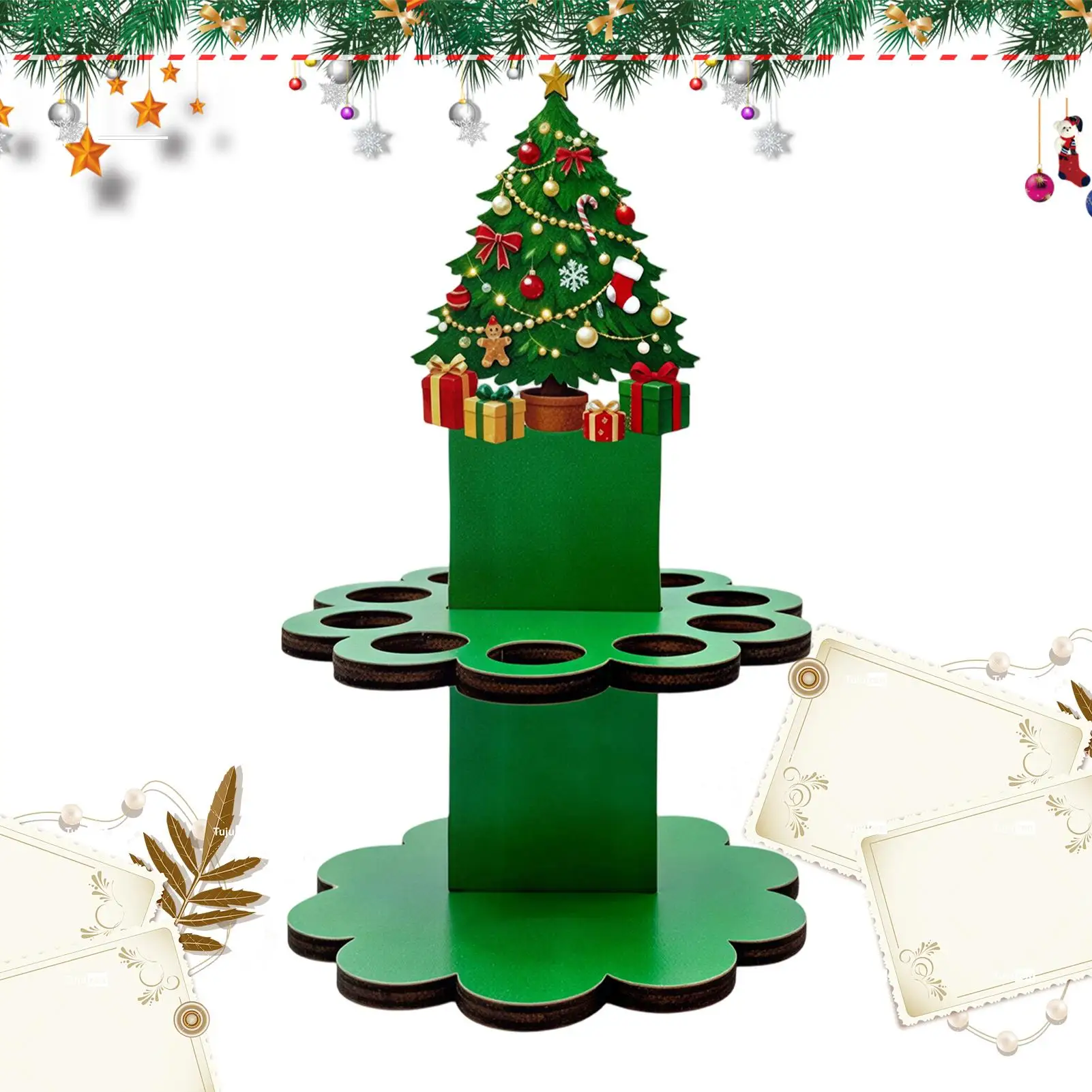 Christmas Money Tree Gift Stand  Wooden Slotted Cute Tree Rack Decoration Christmas Money Holders Ornament for Party Friends