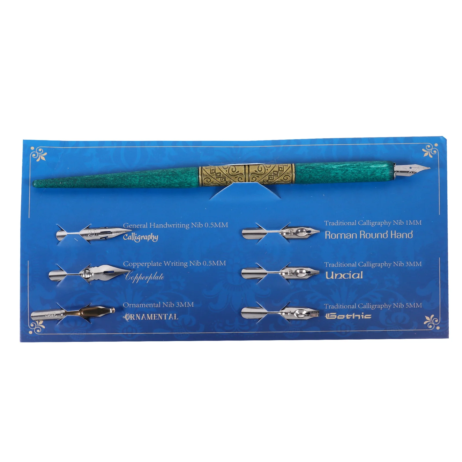 1Set Dip Pen Set Premium Retro Wood Handle Calligraphy Pens Style Smooth Ink Flow Writing Drawing Calligraphy Starter