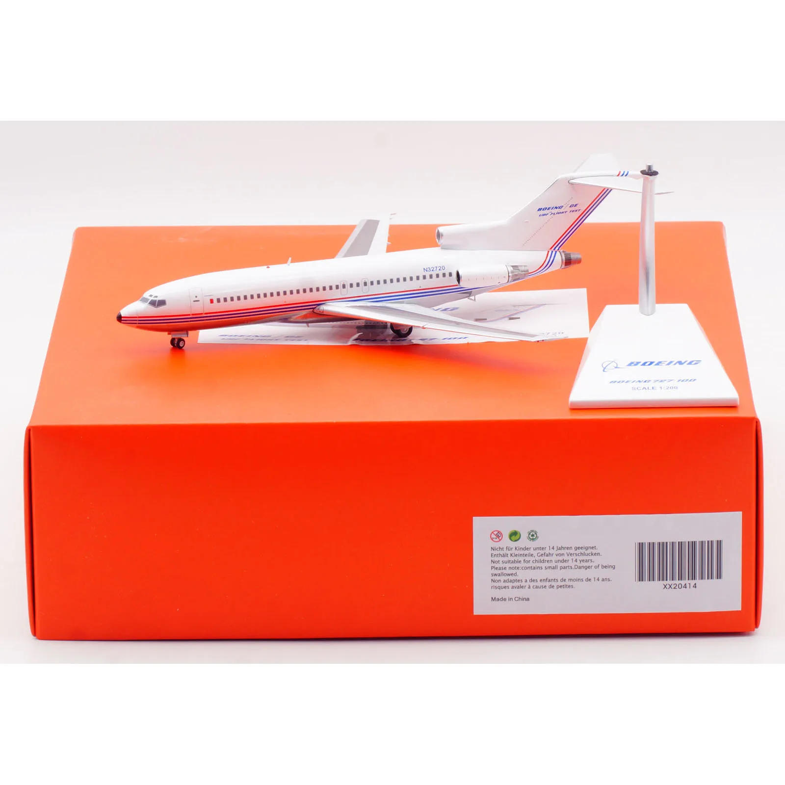 

XX20414 Alloy Collectible Plane Gift JC Wings 1:200 Boeing B727-100 "Flight Test Fantasy" Diecast Aircraft Jet Model N32720