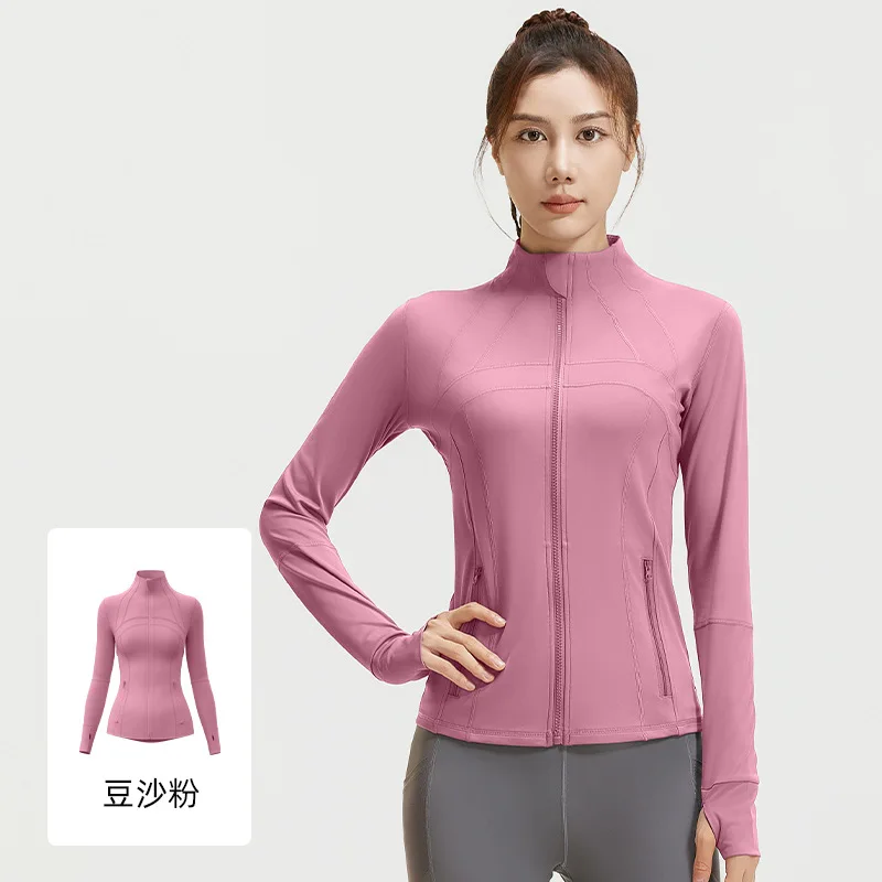 Chaqueta de entrenamiento con paneles ligeros para mujer, bolsillo elástico transpirable, ropa deportiva para Yoga, correr, Fitness