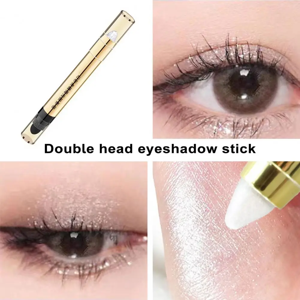 Eye Makeup Pencil Portable Waterproof Eye Shadow Pencil Shiny Smooth Texture for Women's Eye Makeup Double-sided Smudge-proof