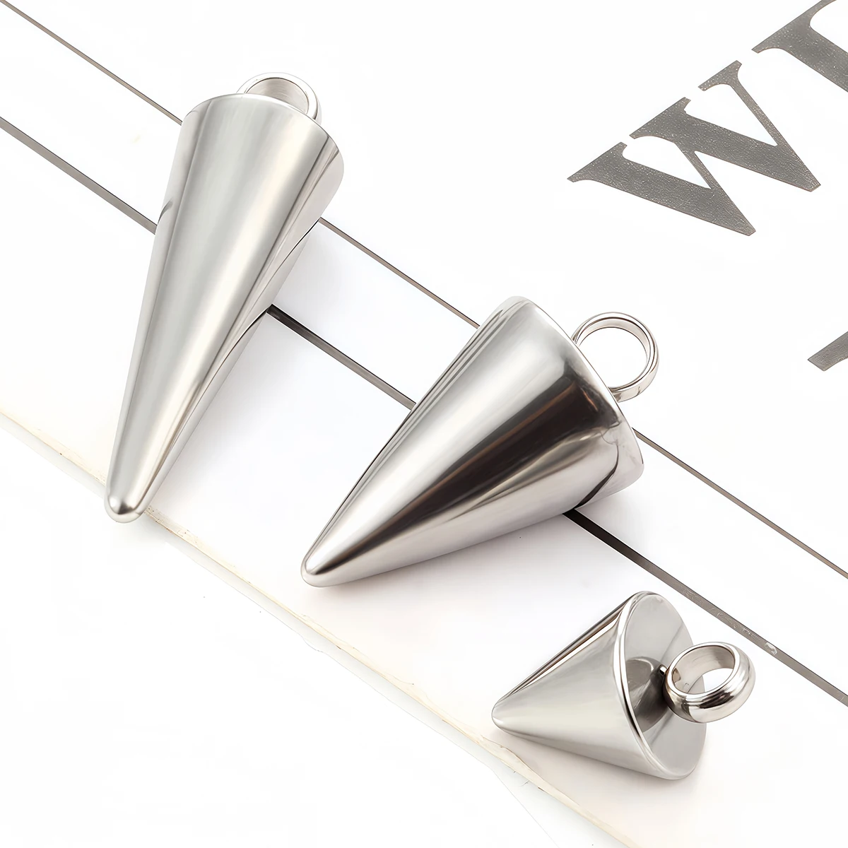 5/10 pçs de aço inoxidável cone encantos pingentes retro bala pico grânulo charme para colar brinco pulseira jóias fazendo descobertas