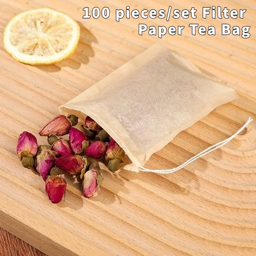

100 pieces/set Natural Filter Paper Tea Bag Multi Functional Household Disposable Tea Bags Empty Paper Infuser Sachets
