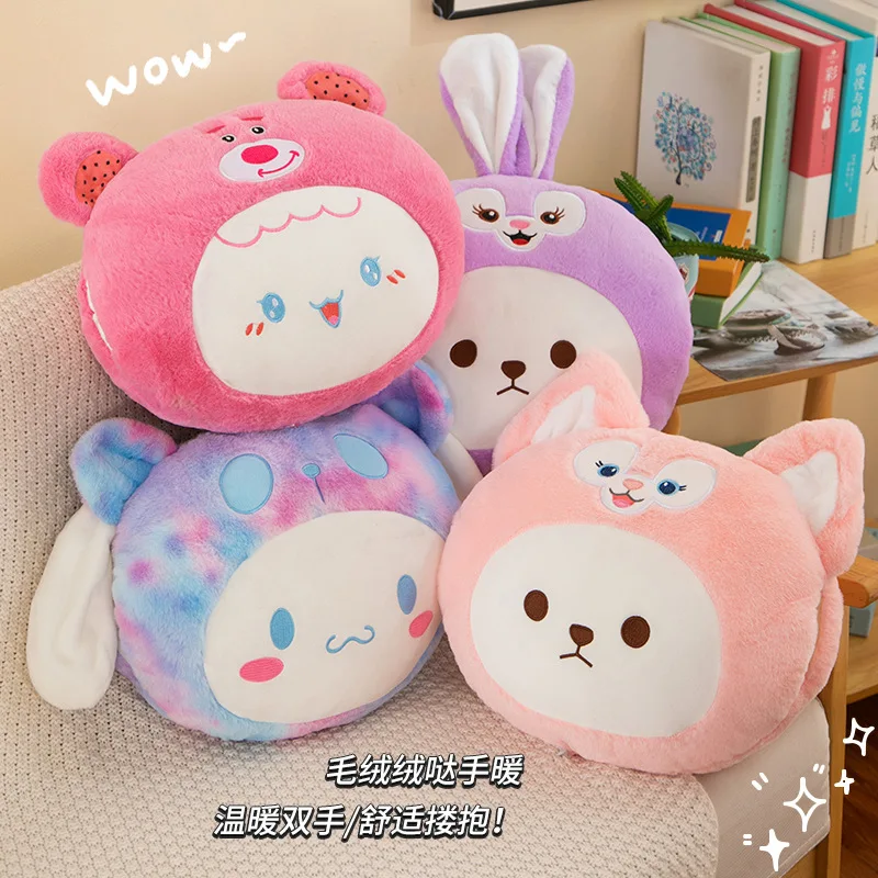 Kawaii Hand Warmer Pillow Doll Hello Kitty Anime Kuromi Melody Cartoon Cute Plush Stuffed Toys Soft Birthday Gifts For Girl