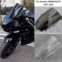 Fit For Yamaha YZF600 YZFR6 YZFR7 R6 R7 2017-2021 Double Bubble Windscreen Screen Wind Deflectors Screen Windshield