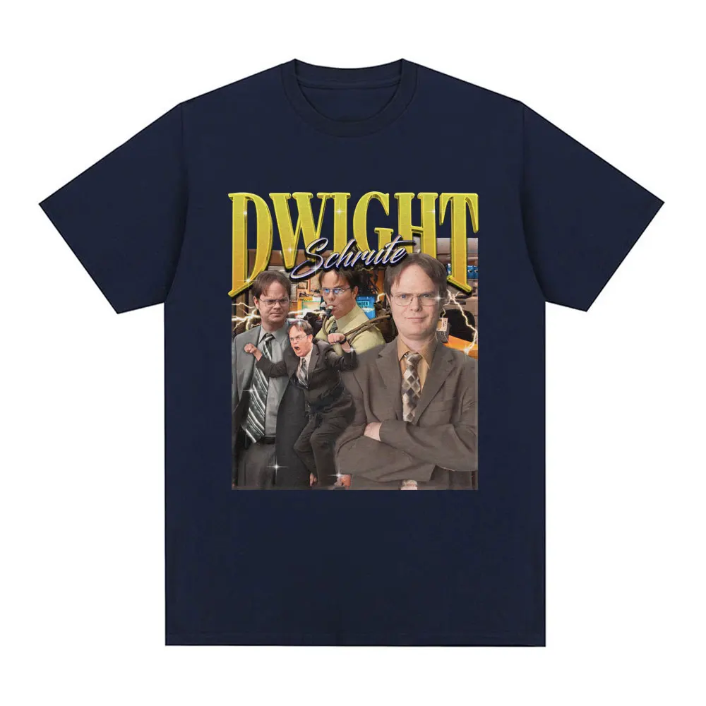 Dwight Schrute Michael Scott Homage The Office T-shirt Tv Series T Shirt Men Cotton Casual Short Sleeve Oversized T-Shirts