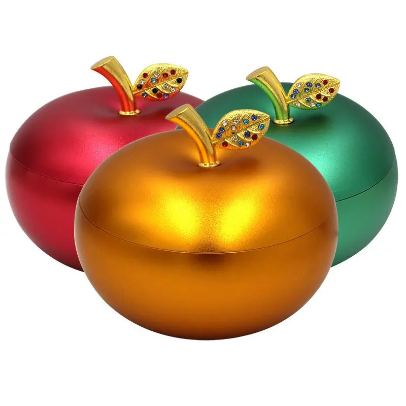 Aluminum Apple Ashtray Creative Apple Ashtray Vehicle Ashtray Decoration Ashtray Decorative Box (Rose Gold) WJ909