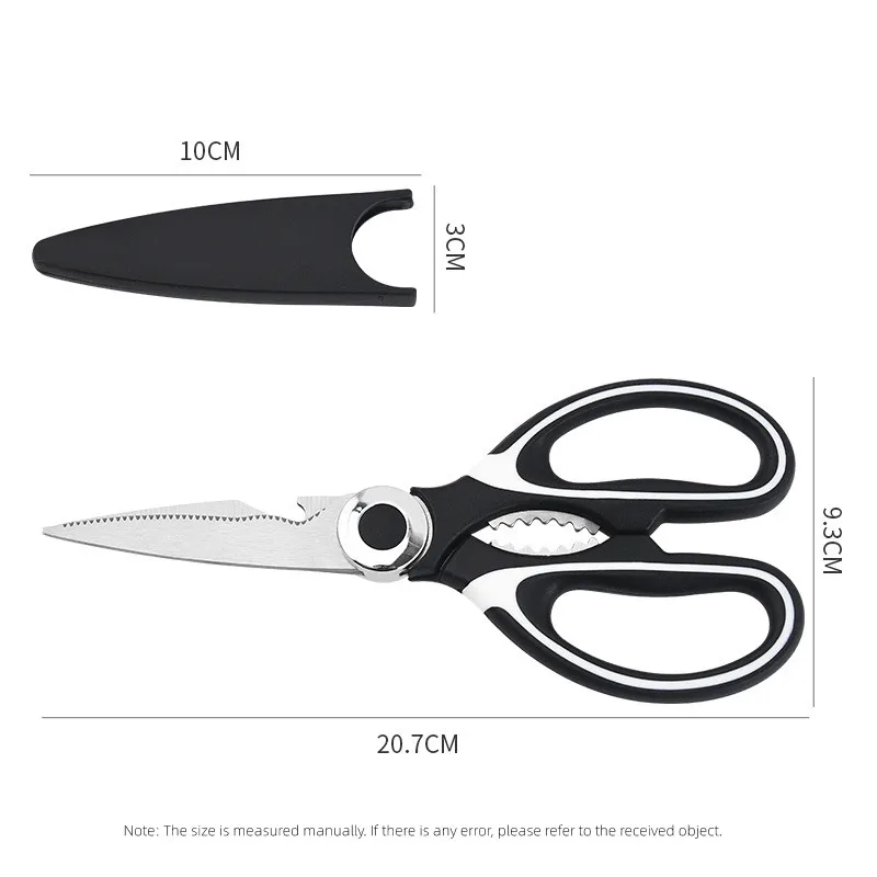 Kitchen Scissors Chicken Bone Scissors with Cover Stainless Steel Heavy Duty Multipurpose Scissors for Opening Bottle Nutcracker