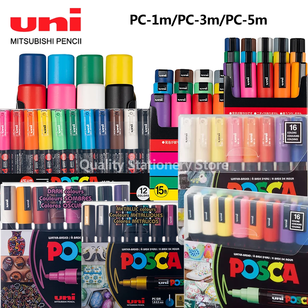 

New UNI POSCA Marker Pen Set Graffiti Pen Painting Hand Painted Art Supplies Advertising Poster PC-1M PC-3M PC-5M Stationery