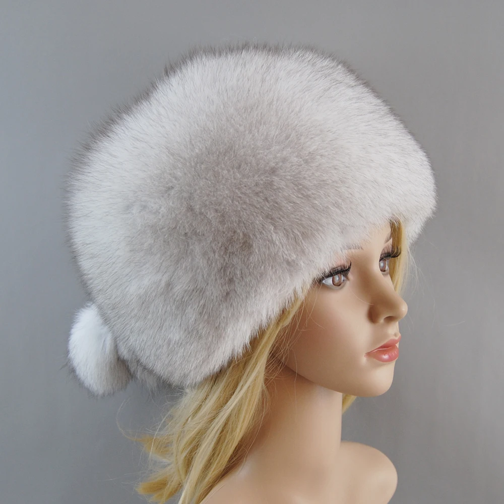 2025 Real Fur 100% Fox Skin Russian Businessmen Pilot Bombers Full Mao Women hat Ushanka Winter Ear Guard Hat Raccoon Fur Cap