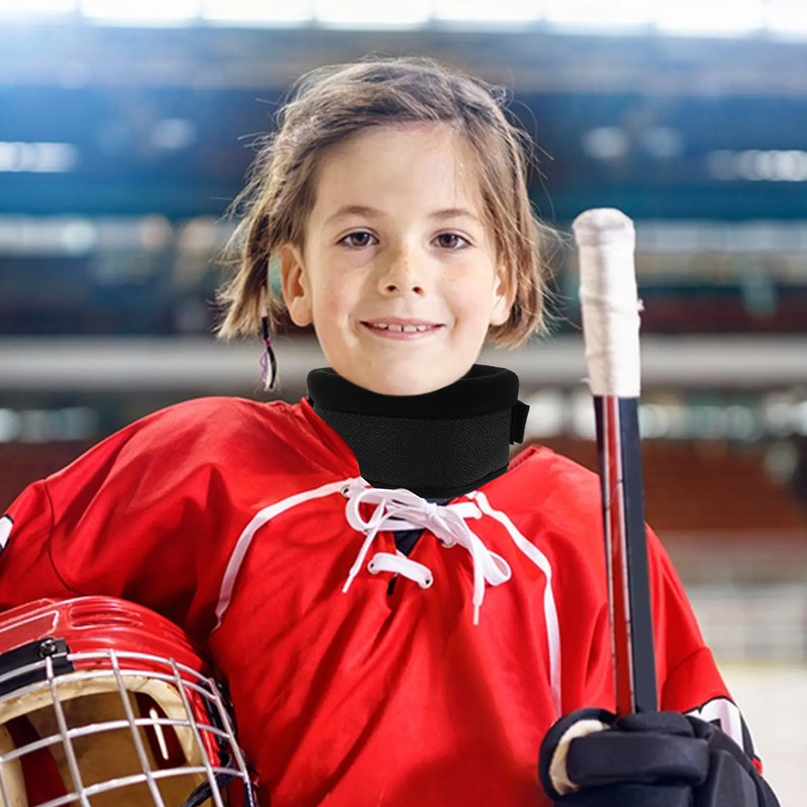 

Ice Hockey Throat Protector 30-40Cm Neck Guard Adult High Elasticity Anti Impact Lightweight for Hockey Equipment Winter Sports