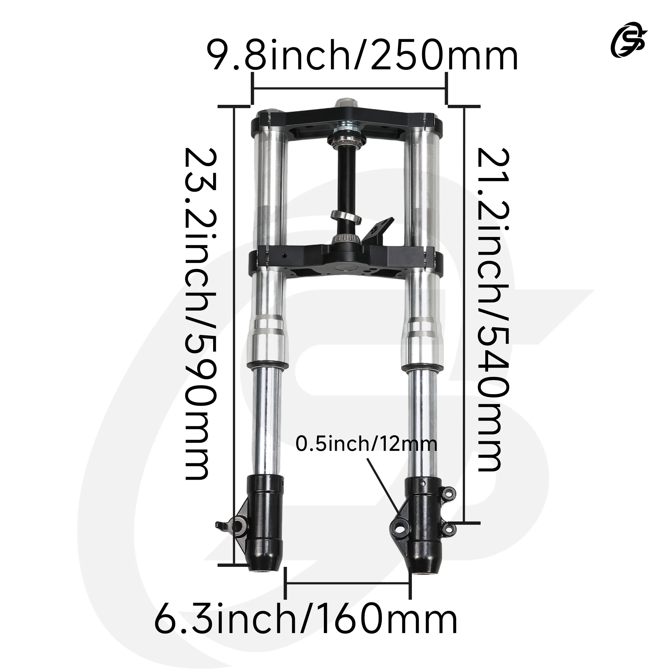 Monkey 45mm Front Fork Shock Absorber Set 540mm Black Aluminum Fork Kit Rebound Speed Adjustable for Honda Monkey Mini Bike