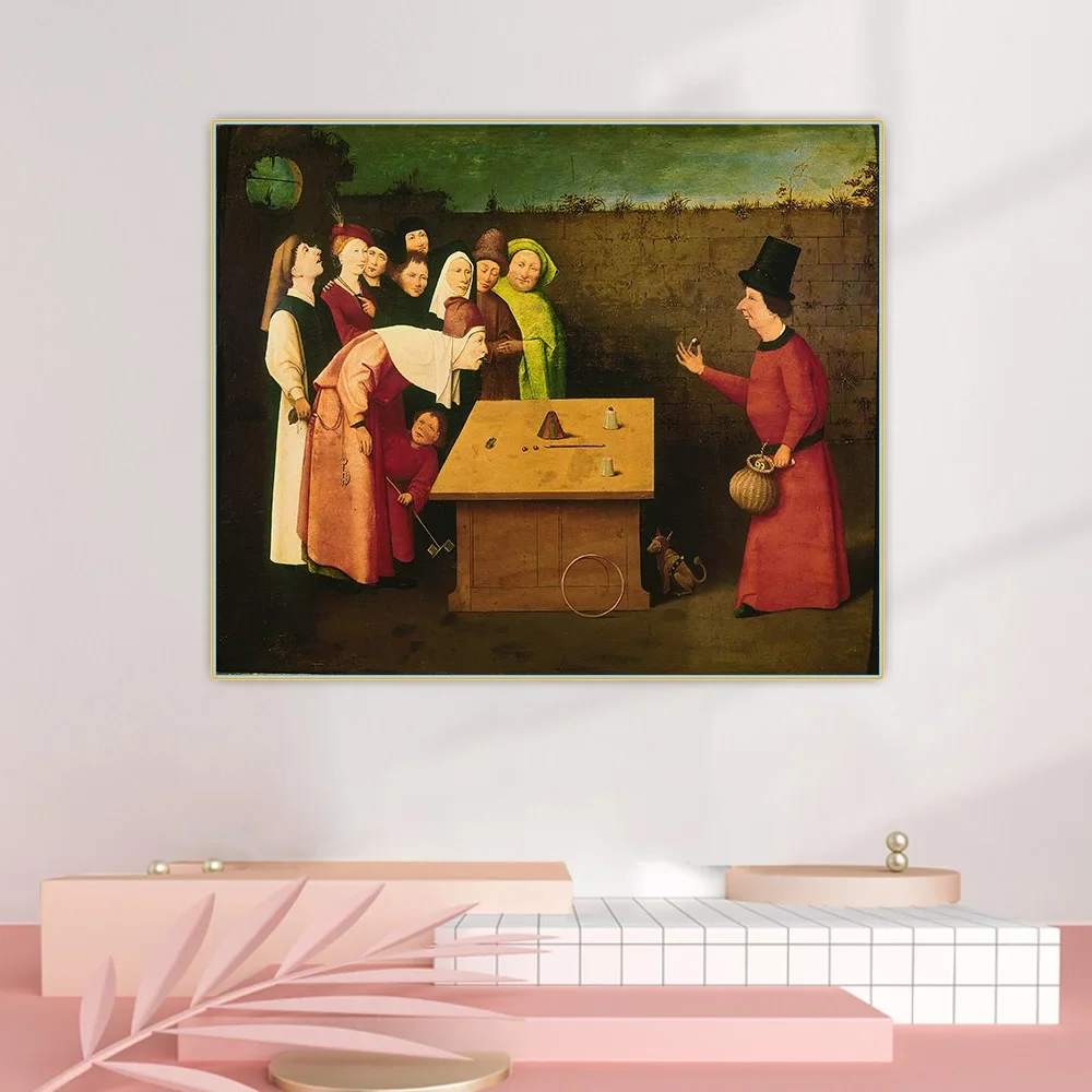Citon Hieronymus Bosch《The Conjurer》Canvas Art Oil Painting Artwork Poster Picture Wall Background Decor Home Decoration