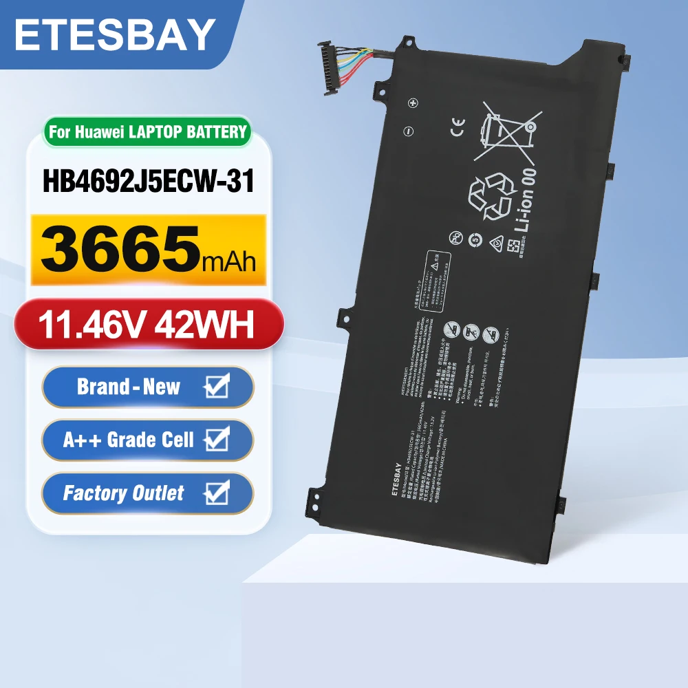 ETESBAY HB4692J5ECW-31 Laptop Battery Replacement for Huawei MateBook D 15 2020 15-53010TUY MagicBook VLT-W50 42Wh 3665mAh