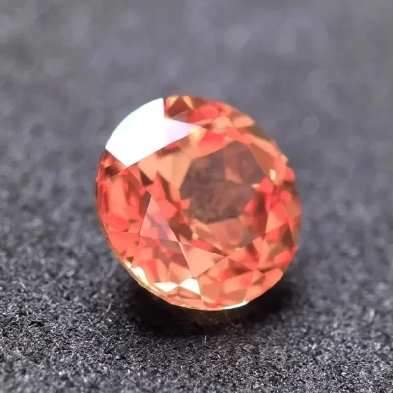 Lab Grown Orange Round Cut Sapphire Charm Gemstones DIY Jewelry Materials with Selectable  Certification
