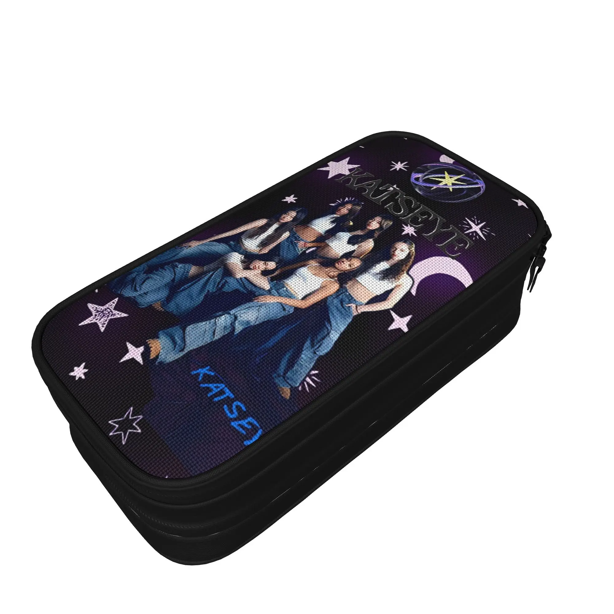 Katseyes Kpop  Pencil Case Creative   Pen Box Bags Girl Boy Big Capacity Students School Gifts Pencilcases
