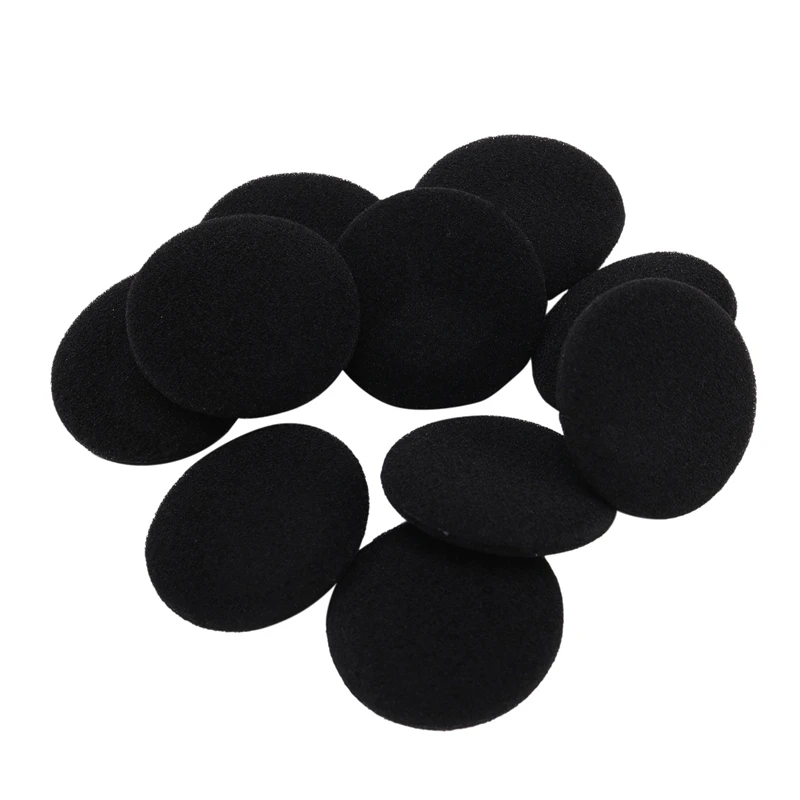 30 Pcs Sponges Protective Measures Soft Black Ear Cover Cushion For Headphone 5Cm