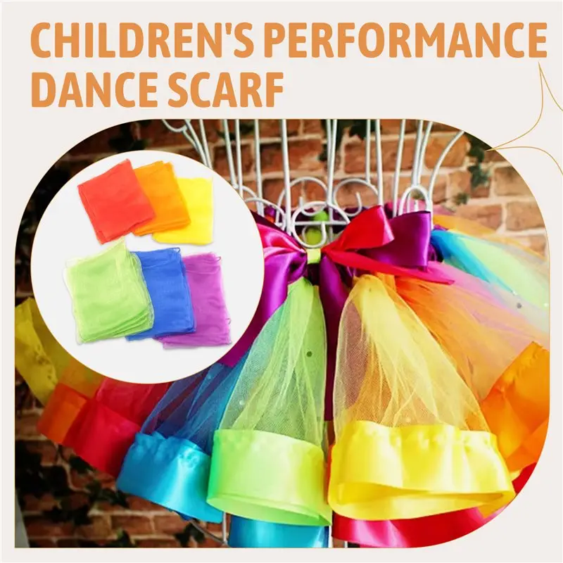 YSUN-24Pcs Kids Juggling Scarves Dance Music Scarves Colorful Scarves Movement Scarves Rhythm Scarves For Children Movement