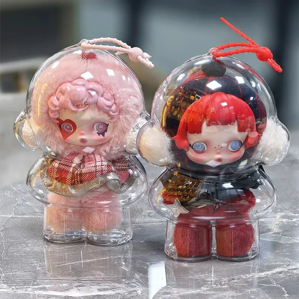 เคสโปร่งใสสําหรับ Skull Panda การเคลื่อนไหวฤดูหนาวสําหรับตุ๊กตา SP แบบพกพากล่องเก็บสายเคเบิล