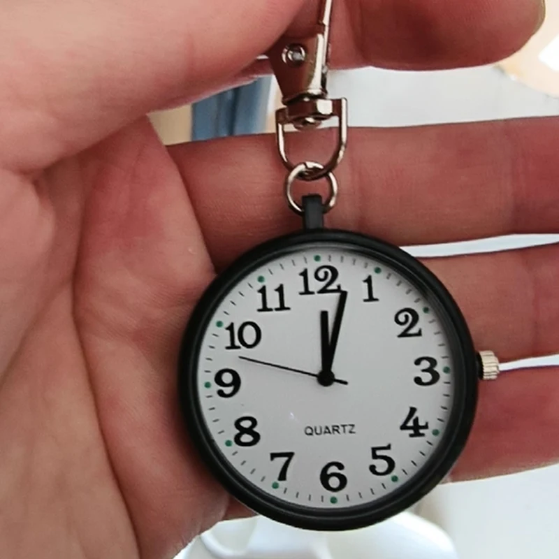 New Tiny Cute Quartz Pocket Watch with Keyring Men Women Quartz Watch for Nurses Doctors Students Minimalist Watches Child Gift