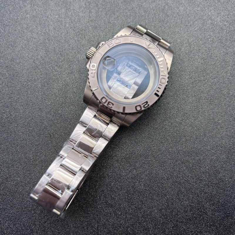 40 مللي متر حافظة يخت كاملة حزام قابل للتعديل غرامة + حلقة مجموعة زجاج الياقوت لحركة NH34/NH35 #4