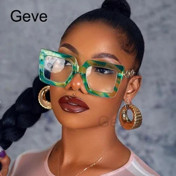 Metal Chain Glasses Frame Women Fashion Oversized Square Clear Lens Eyewear Brand Designer Glasses Frame Female Eyeglasses