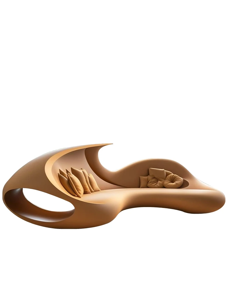 Special-shaped curved personality sofa art line cream style multiplayer