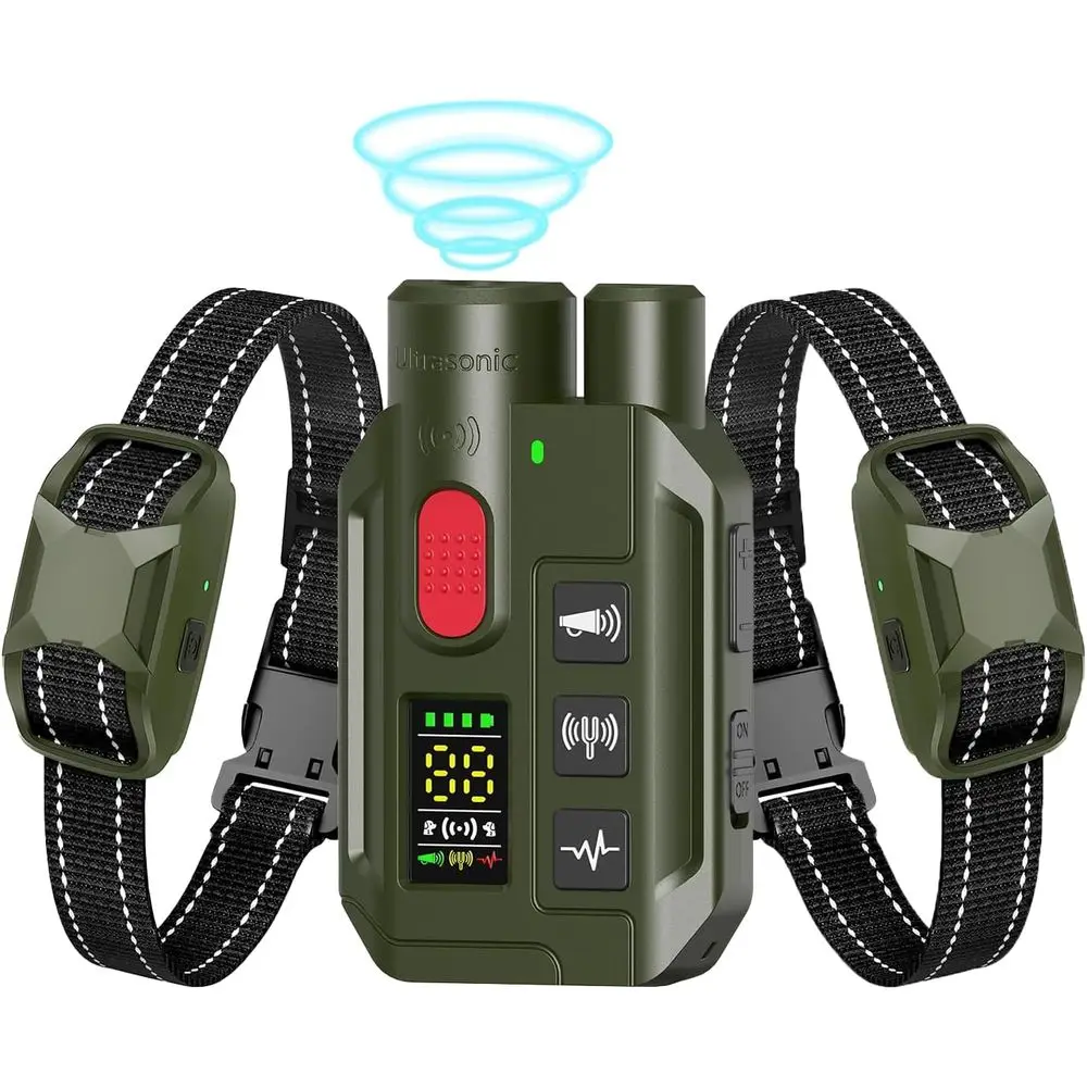 

Двухканальный электронный ошейник для дрессировки собак с пультом ДУ, водонепроницаемый (IP67), с функциями электрошока, вибрации и звука, перезаряжаемый, с большим радиусом действия