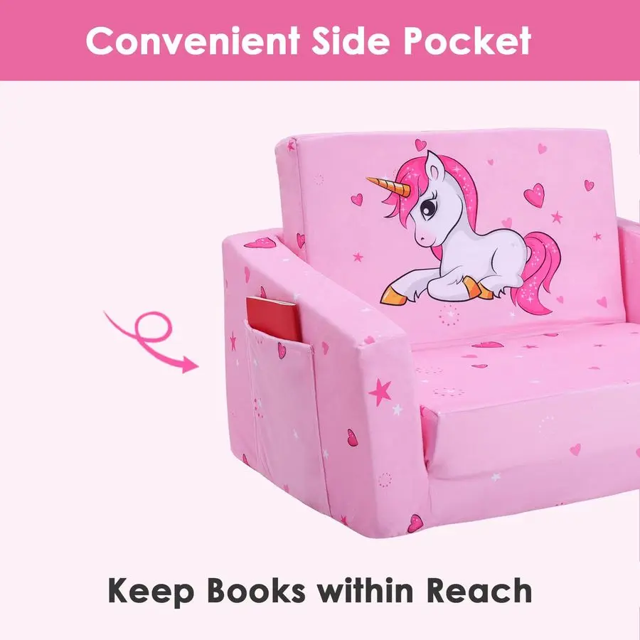 أريكة أطفال قابلة للطي 2 في 1 أرائك قابلة للتحويل للأطفال إلى أريكة قابلة للطي للأطفال الصغار لغرفة اللعب وغرفة النوم وغرفة المعيشة