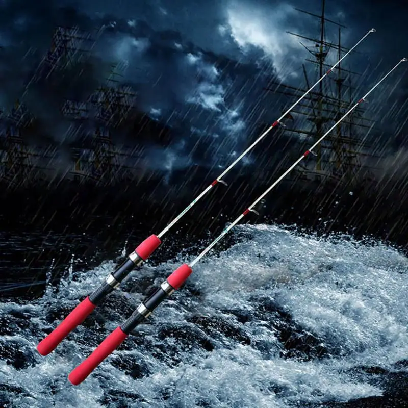 60 80 100CM Ultralights Fishing Rod Carp Feeder Fiberglass Pesca Mini Travel Rod Reinforced Wheel Base Ice Fishing Pole Rod