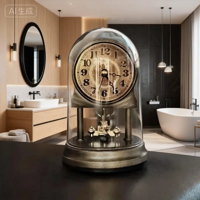 

Винтажные настольные часы для гостиной, эстетичные декоративные настольные часы, бесшумные настольные часы с прозрачной крышкой