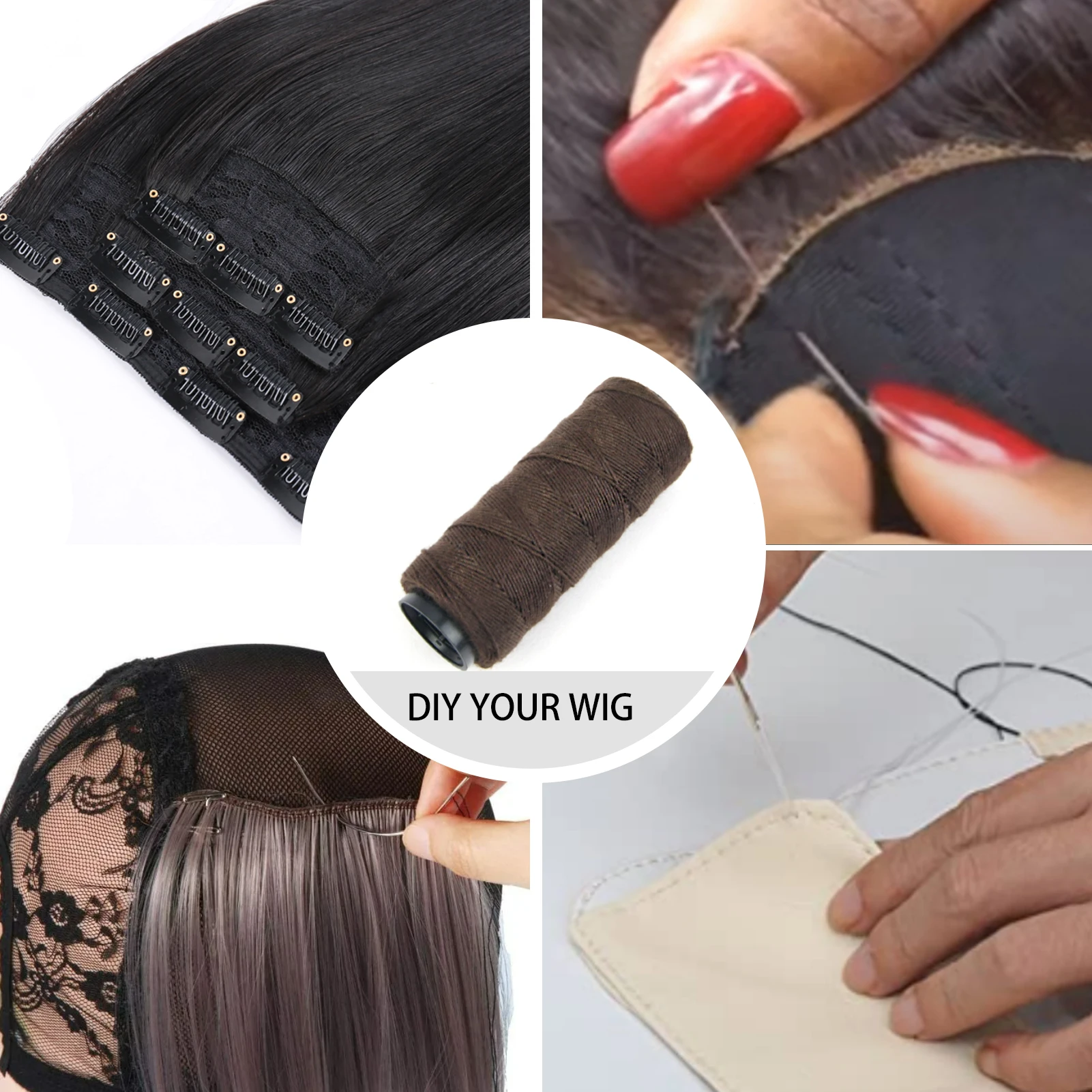 باروكات K. s-وصلات شعر بوليستر ، أدوات مصنوعة يدويًا لوصلات الشعر ، لحمة ، سهلة الاستخدام ، سهلة الاستخدام