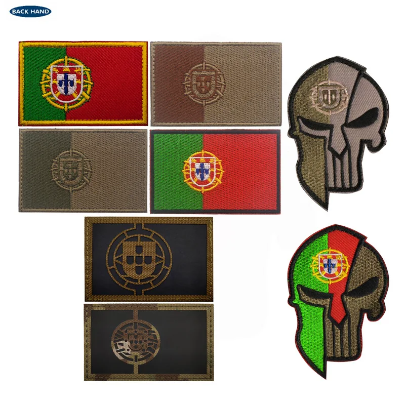 Portugal Embroidered Fabric Patch Armband Laser Cut IR Reflective Flag Fabric Patch Military Patches for Clothing Embroidery DIY