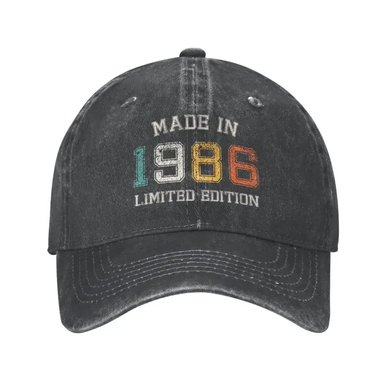 Custom Cotton Made In 1986 Limited Edition Birthday Gifts Baseball Cap Adult Adjustable Dad Hat for Men Women Sun Protection