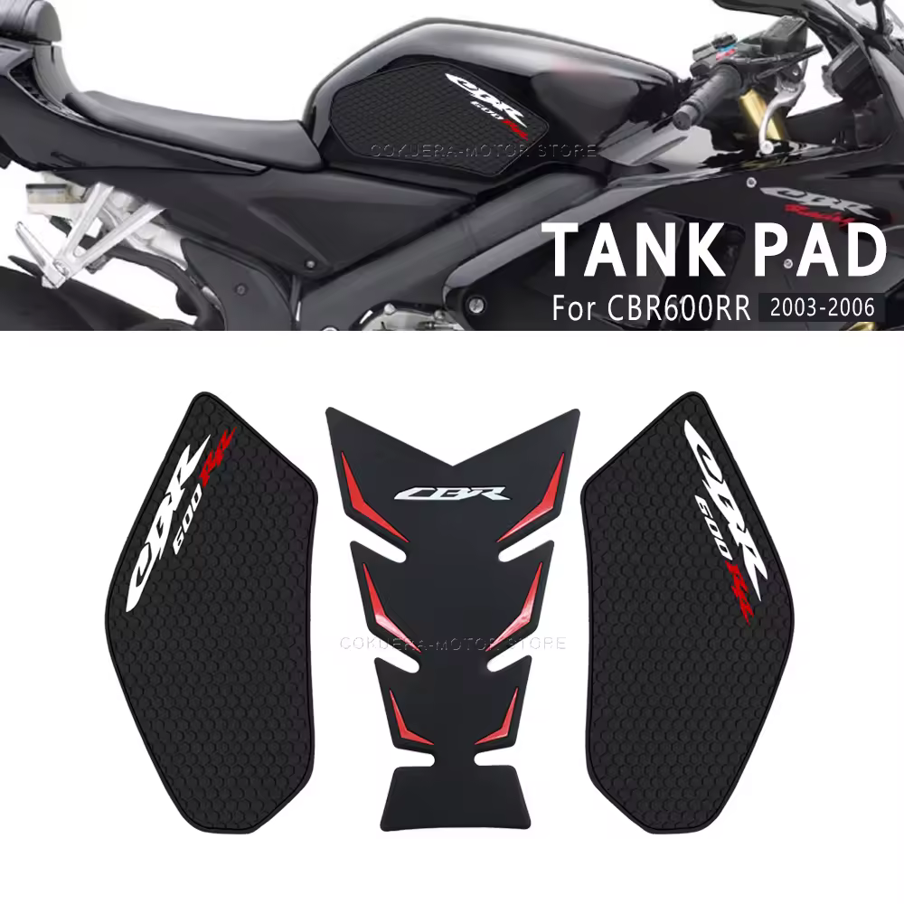 Non-Slip Side Fuel Tank Stickers Tank Pad Rubber Sticker Motorcycle accessories For Honda CBR600RR CBR 600 RR 2003-2006