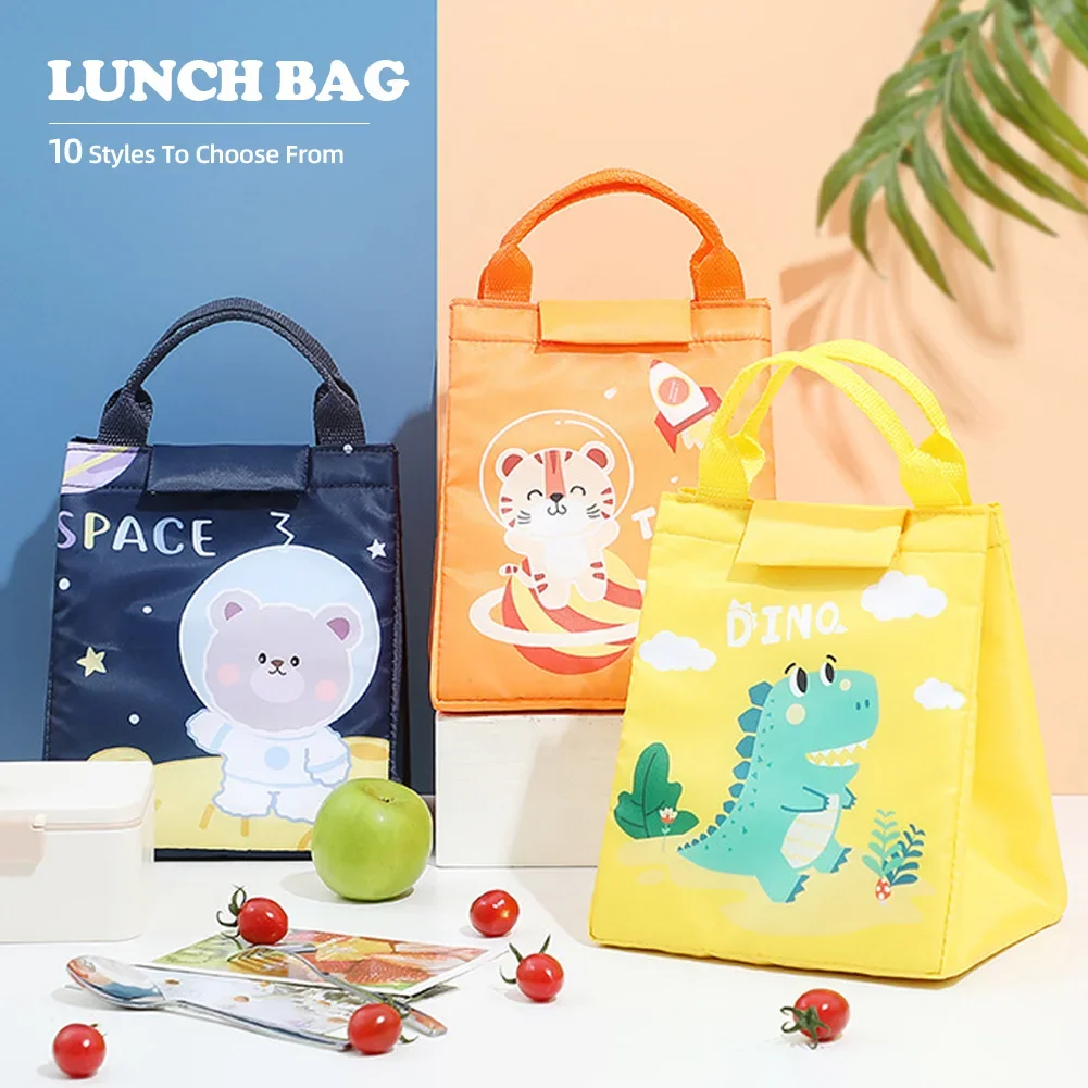 Cartoon Kids Lunch Bag Portable Thermal Bag Children Insulated Lunch Bag for School Cooler Bento Pouch Dinner Container Handbags