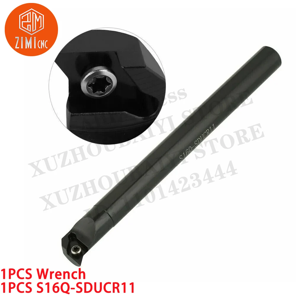 1PC S16Q-SDUCR11 선반 내부 선삭 공구 홀더 보링바 DCMT11의 경우 초경 인서트 금속 선반 CNC 기계 자르는 기계