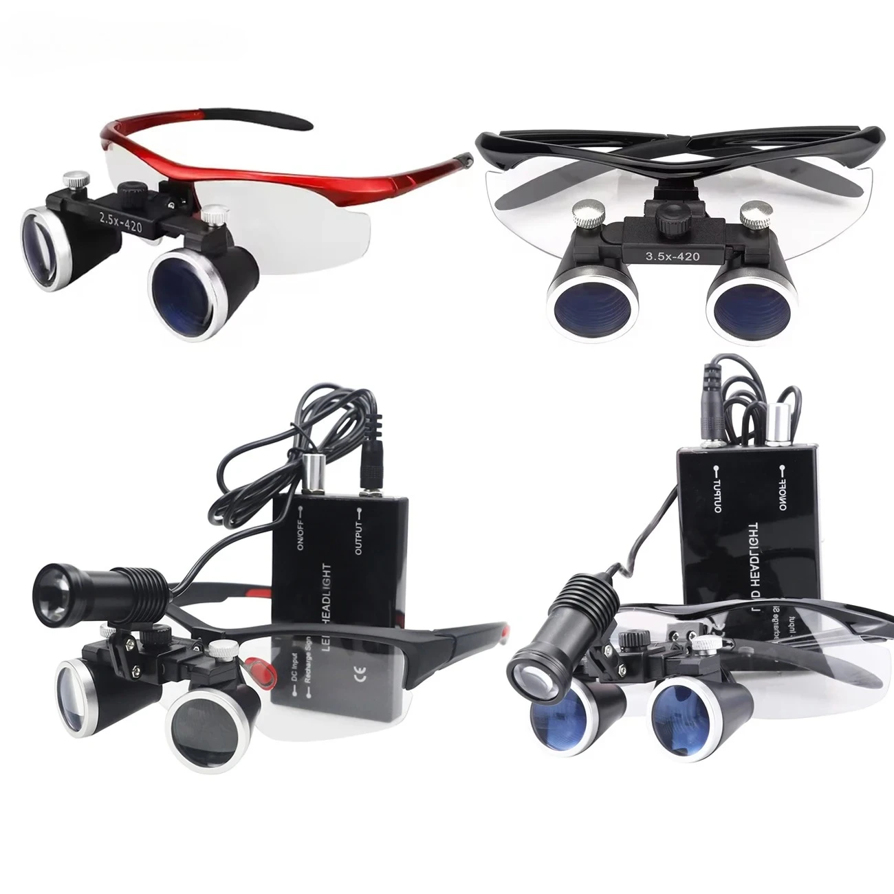5W LED Headlight Dental Binocular Magnifier 2.5X & 3.5X Optional Optical Loupes Portable Headlamp Magnifying Glass