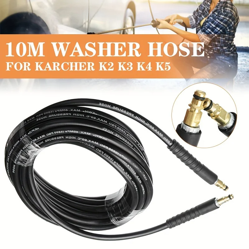 10M High Pressure Washer Hose with Copper Connectors for Karcher K2 K3 K4 K5 - Durable and Flexible Cleaning Pipe Accessories